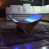 Vanity glass coffee table led