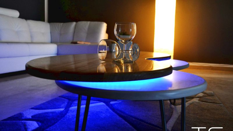 coffee table with led light