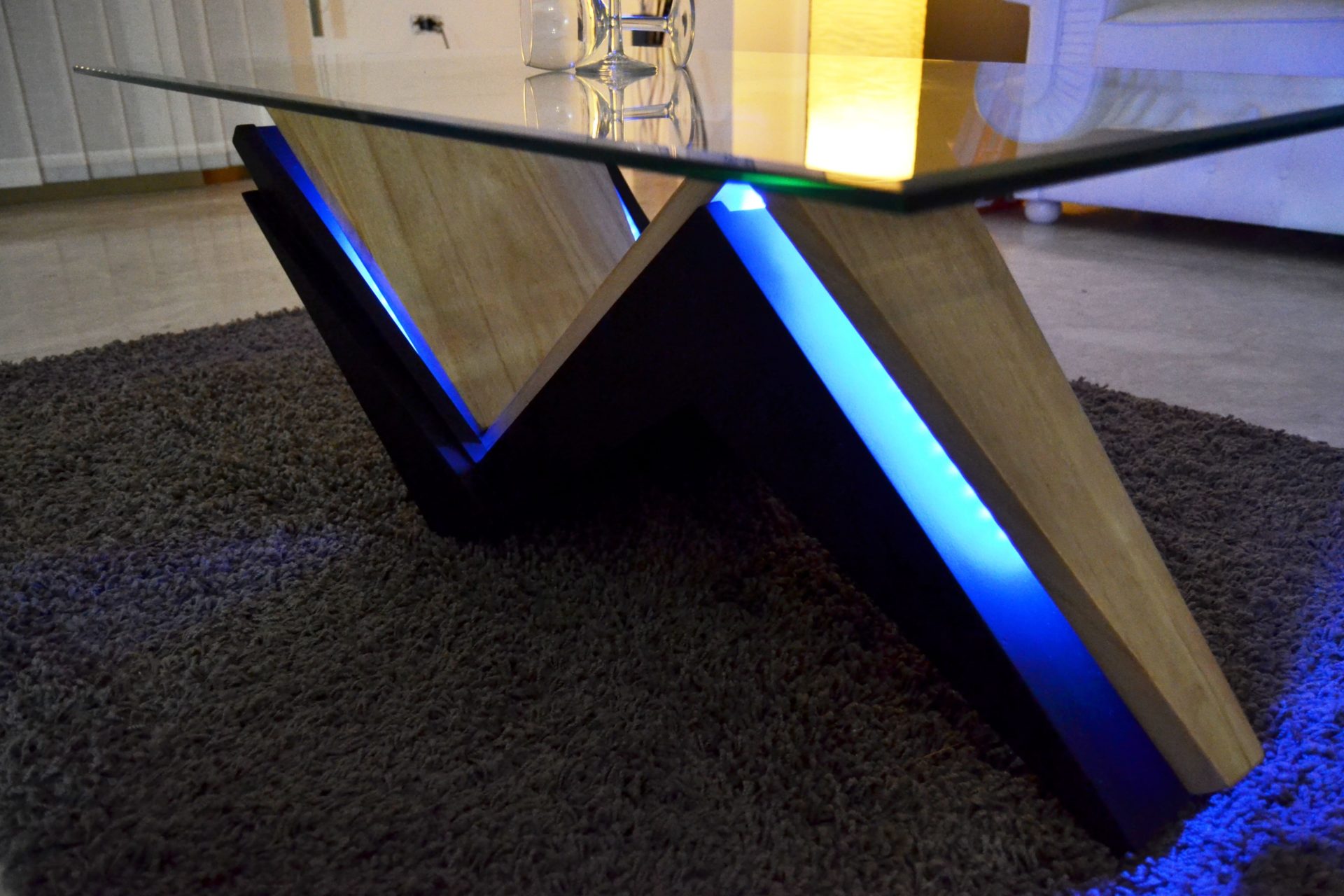 led black coffee table